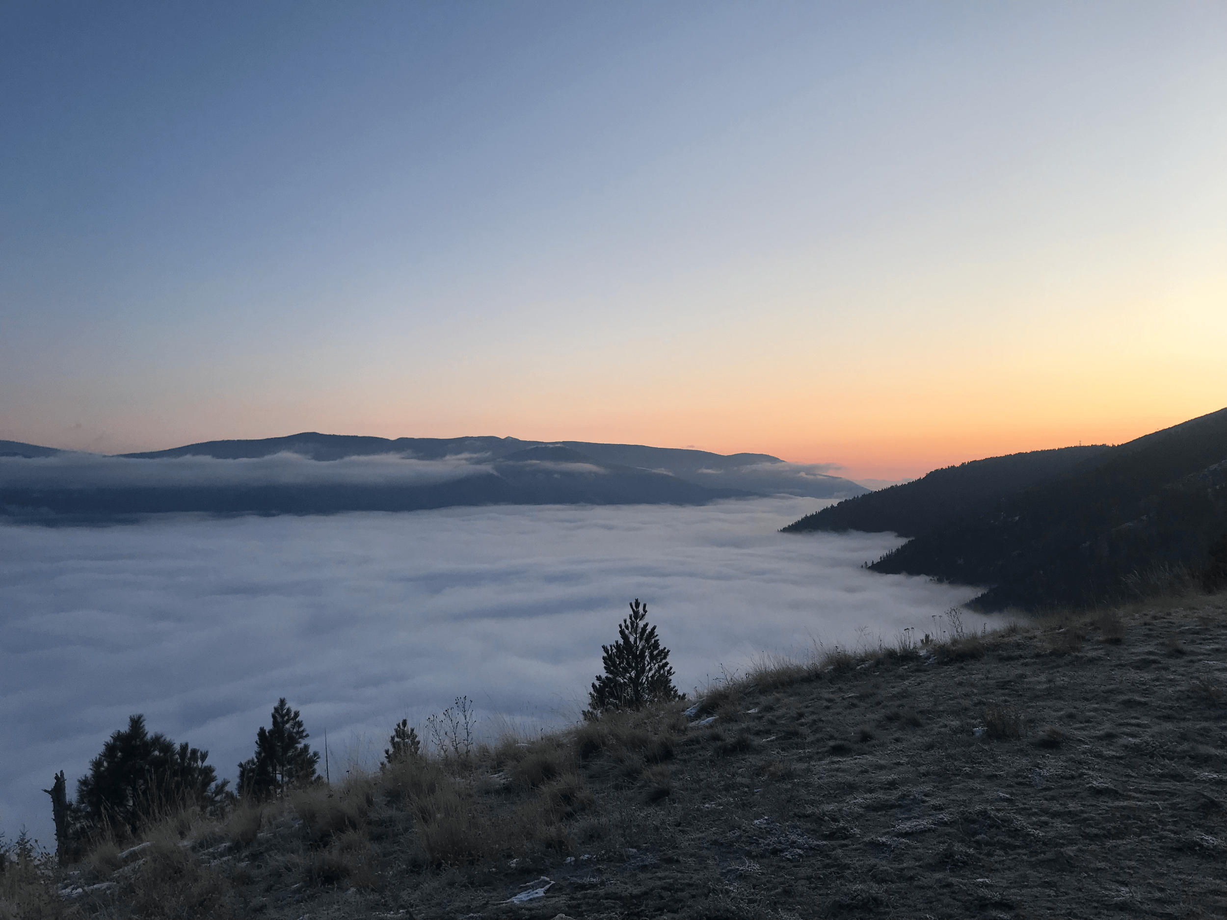 Clouds over Missoula, Montana view from Mt. Sentinel