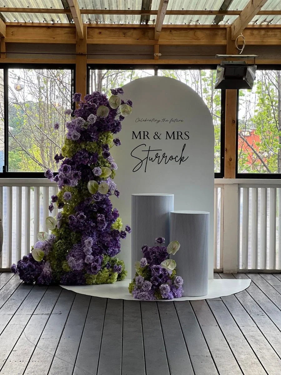 Modern Arch & Purple Floral Plinth