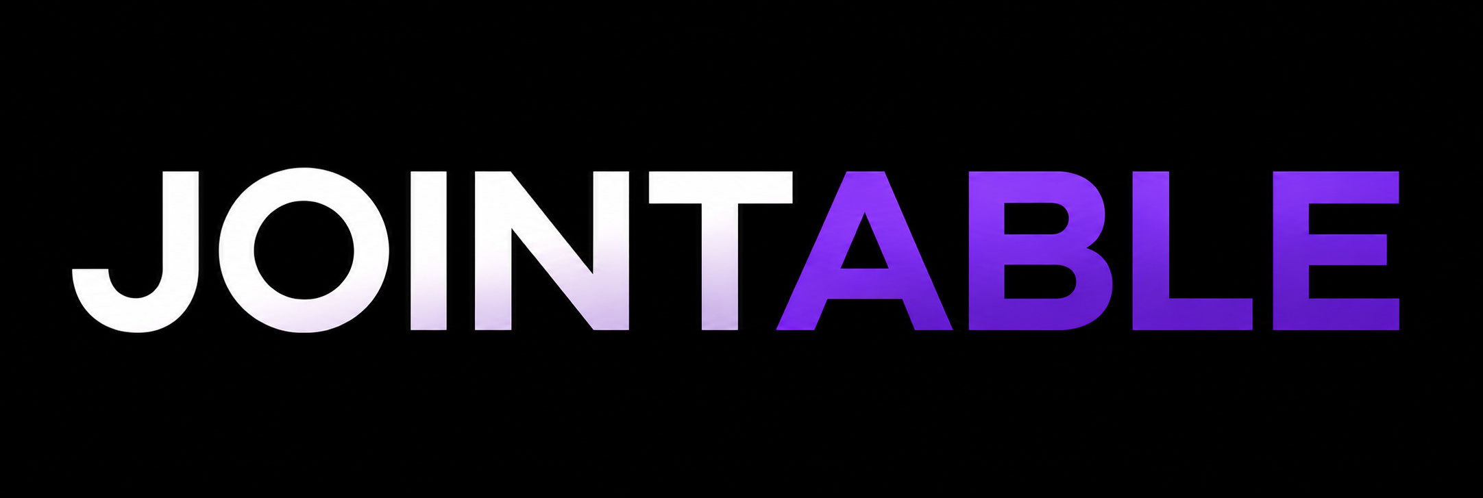 Neon sign displaying the word 'JOIN TUBE' with white and purple gradient letters on a black background.
