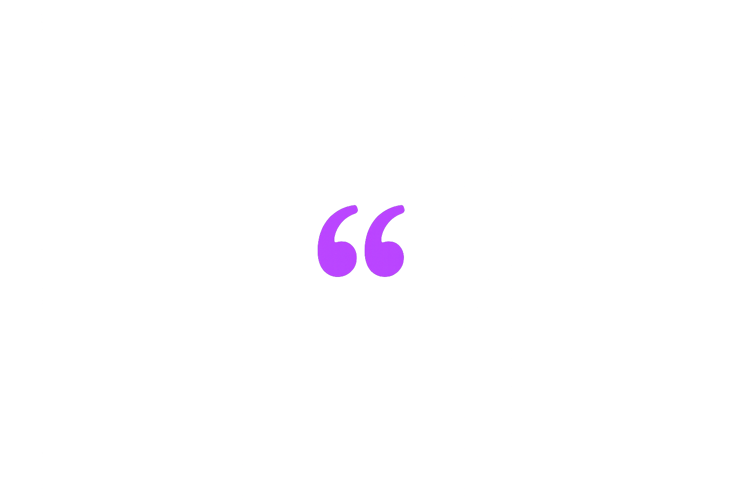 A black background with purple quotation marks in the center.