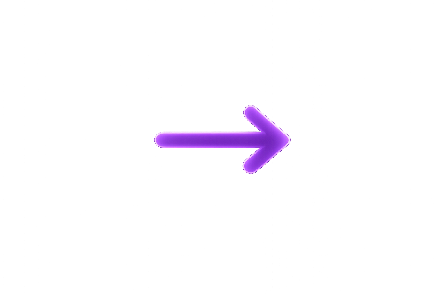 A neon purple arrow pointing to the right in a colorful, glitchy digital background with shades of pink, purple, green, and blue.