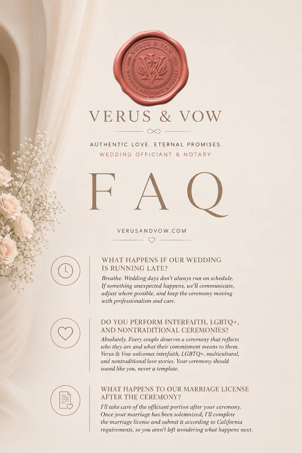 Frequently asked questions about a wedding ceremony