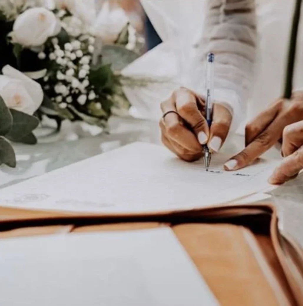 Completion of an intimate elopement ceremony