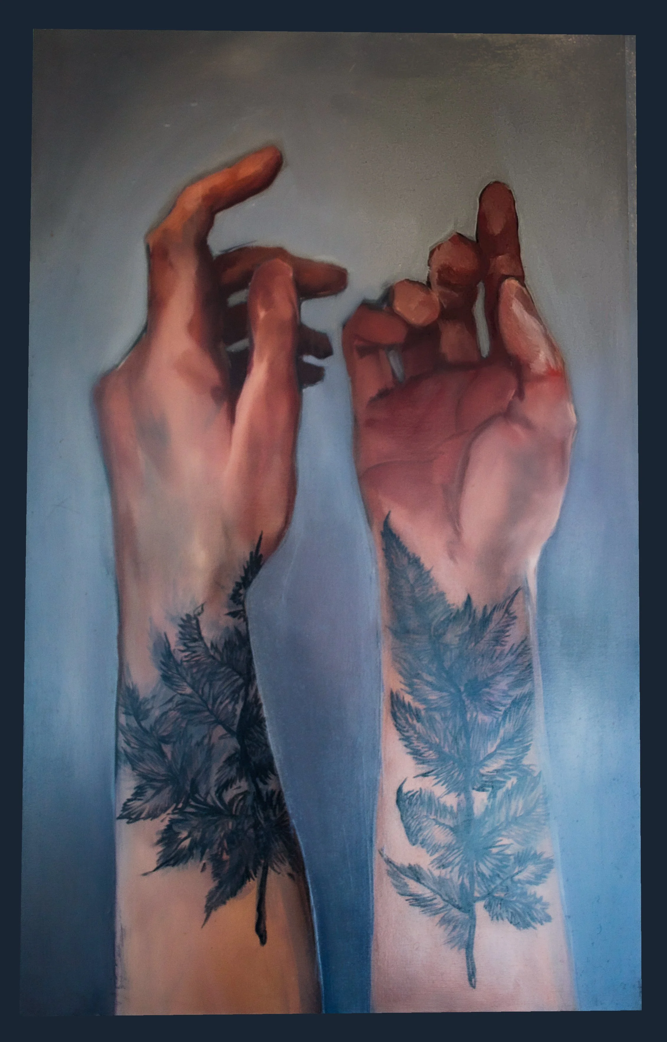 "Fern Tattoo" Oil on canvas. 24" x 36". 2018