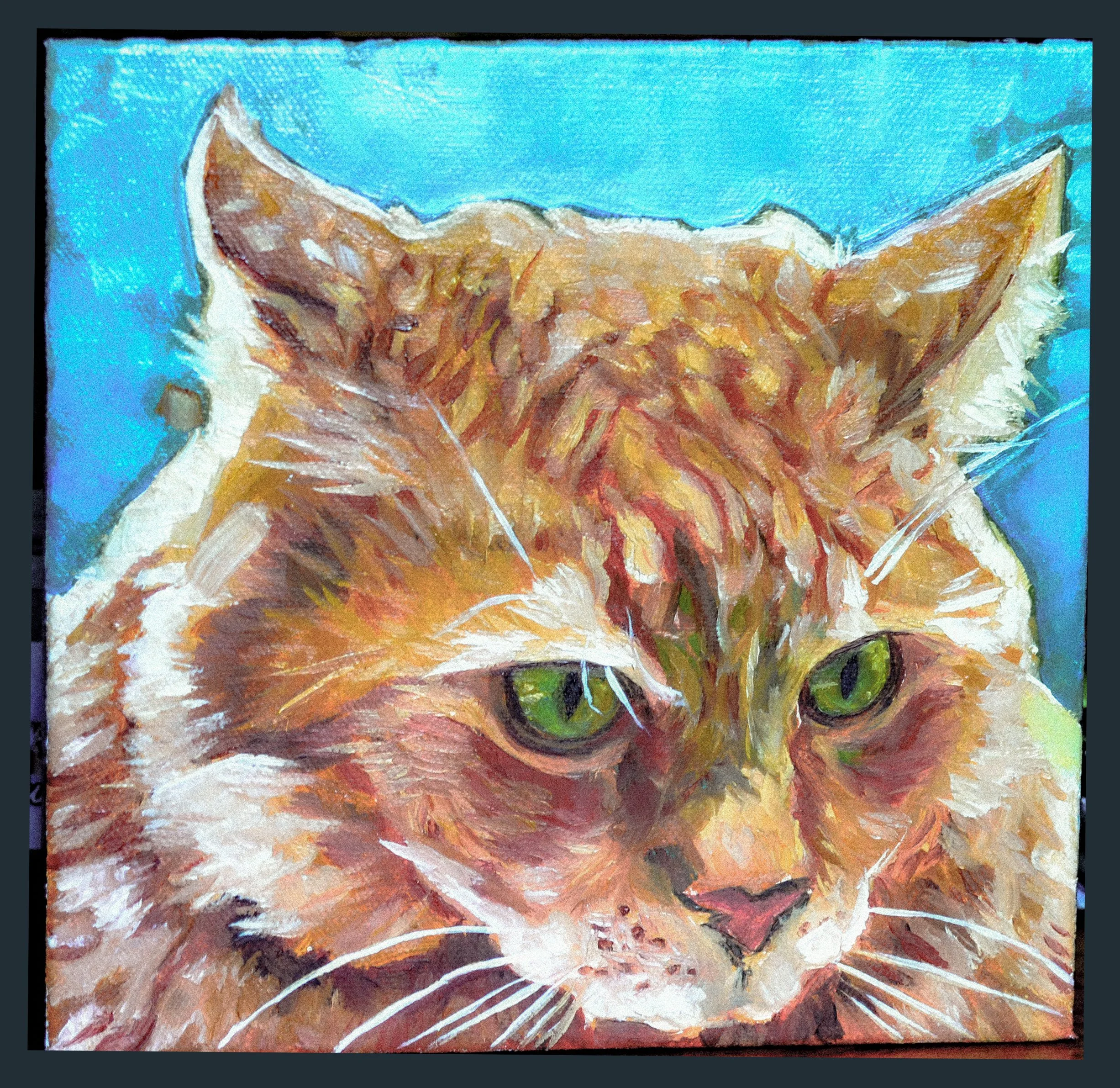 "Chester" Oil on canvas. 8" x 8". 2025.