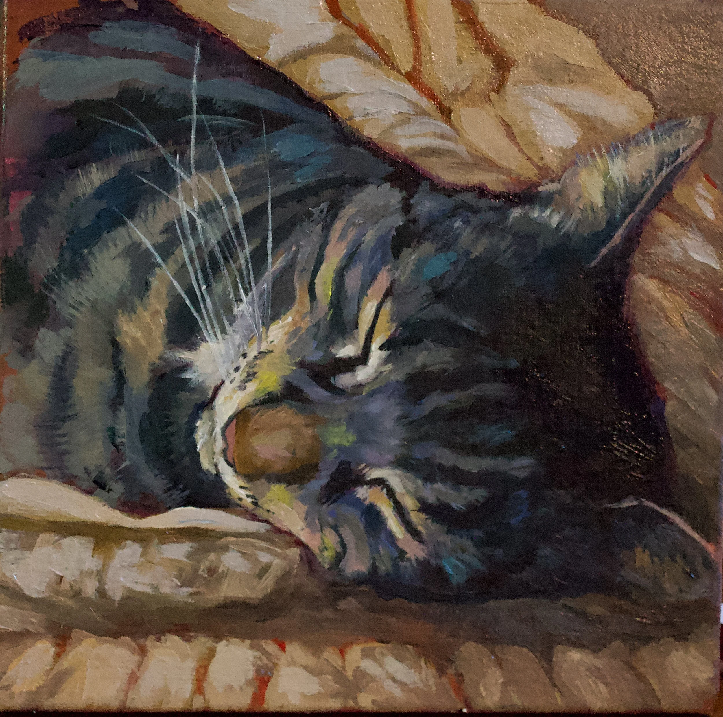 "Mouse 1" Oil on Canvas, 8" x 8". 2026.
