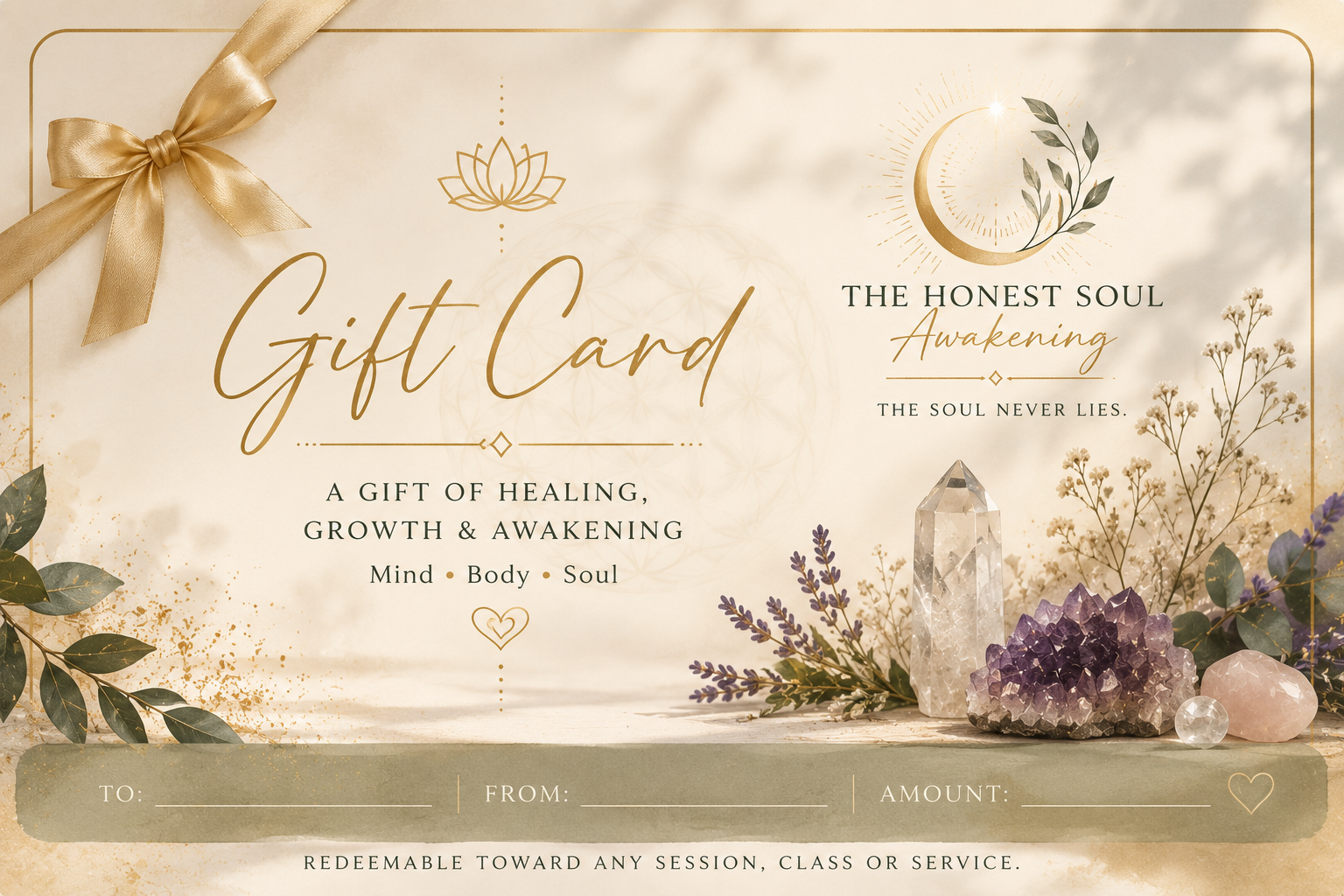 The Honest Soul Awakening Gift Card