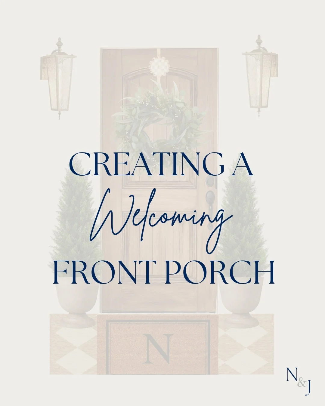 A welcoming front porch isn't about adding more. It's about adding the right layers.

✨Start with warm lighting. 
🌿Add a wreath to create a focal point. 
🏡Layer in a rug for texture. 
🌲Finish with greenery to frame the entrance.

Four simple choic