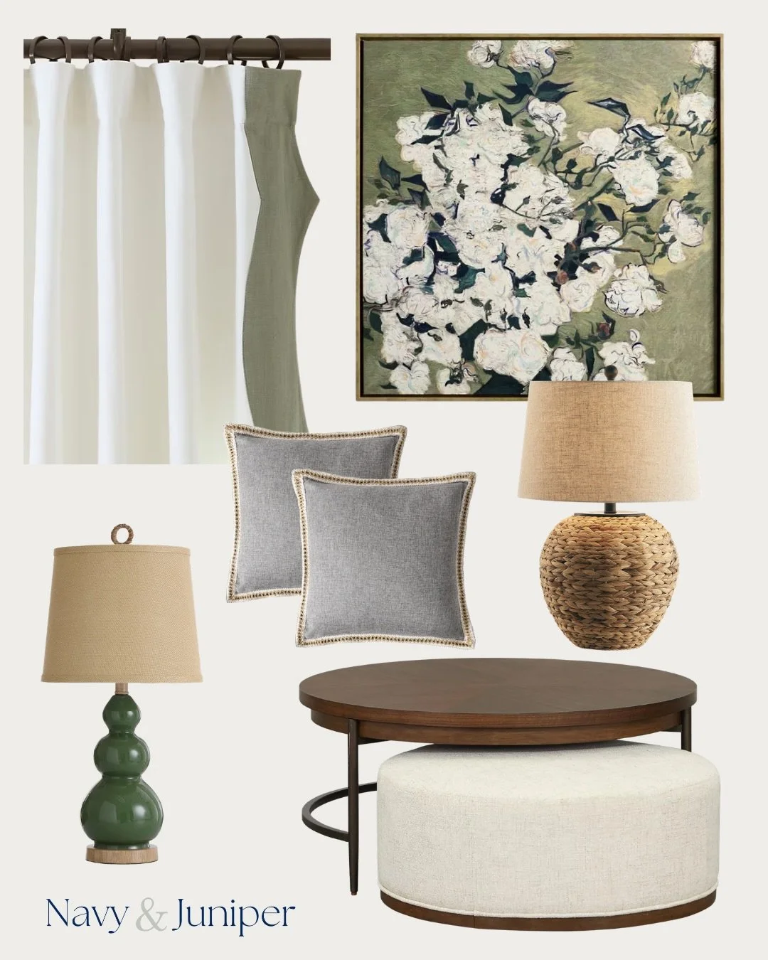 A little weekend shopping resulted in 40+ new finds making their way to Navy &amp; Juniper, including this mix of warm wood, soft neutrals, a little green, and pieces that feel collected without requiring you to spend the next five years actually col