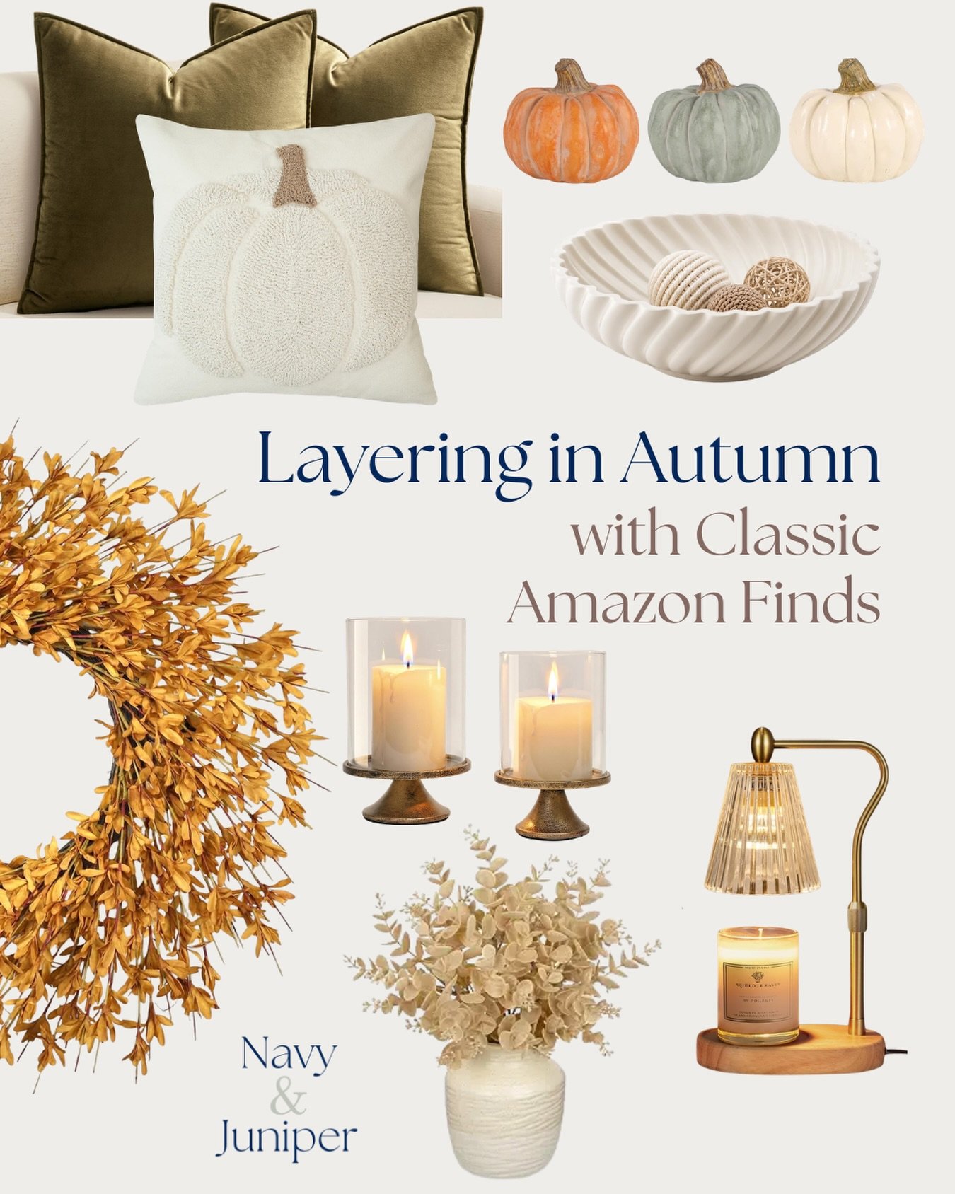 Fall decorating doesn&rsquo;t have to mean changing everything. Start with the pieces that work year-round like warm lighting, classic pillows, a beautiful bowl and then layer in a few things that unmistakably say autumn is here. 🍂

These Amazon fin