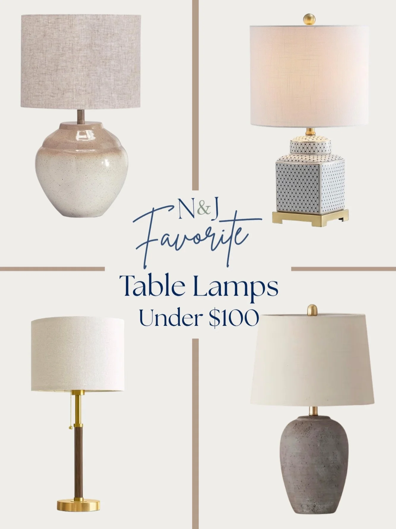 A good table lamp can change an entire room and it doesn&rsquo;t have to cost a few hundred dollars.

I rounded up Amazon table lamps under $100 that bring plenty of style without the designer-lighting price tag. Think classic shapes, warm finishes, 