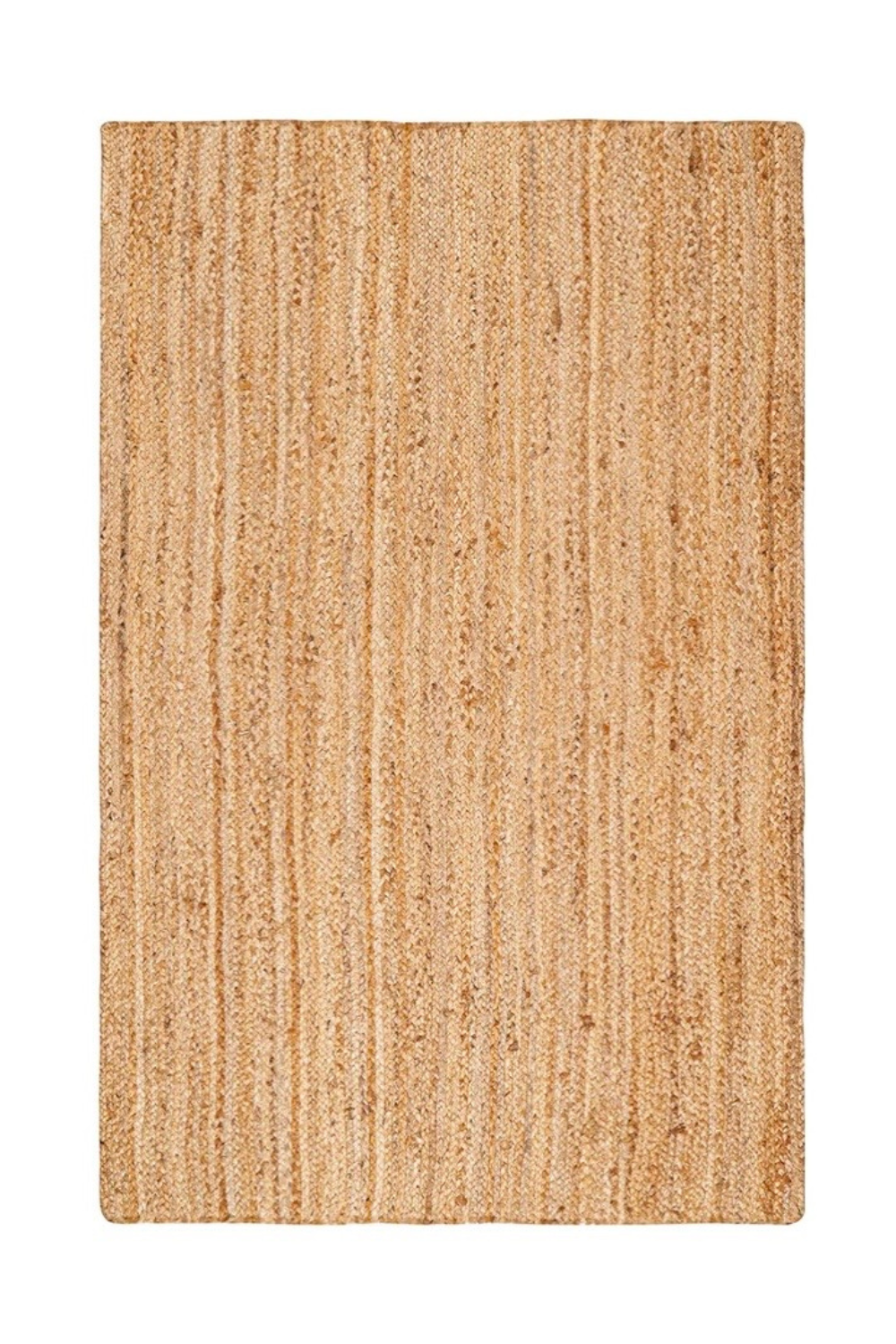 Beige rectangular rug with striped pattern
