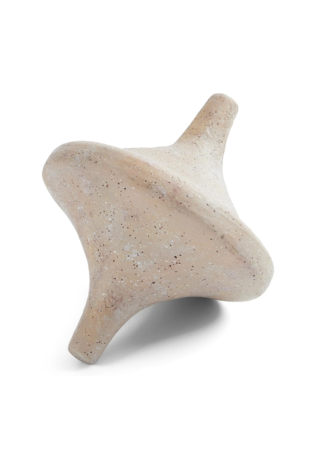 A beige starfish-shaped object with a rough texture, isolated on a white background.