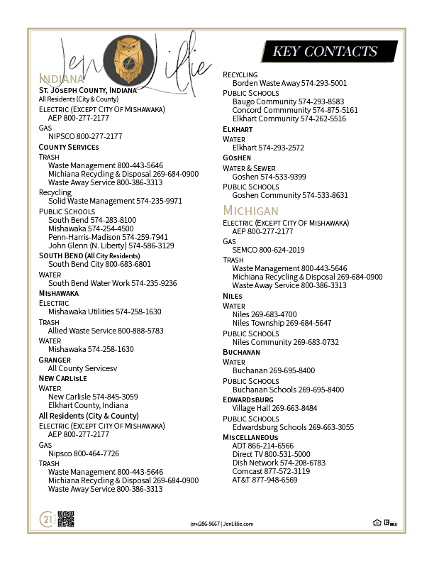 Michiana Area Contact List