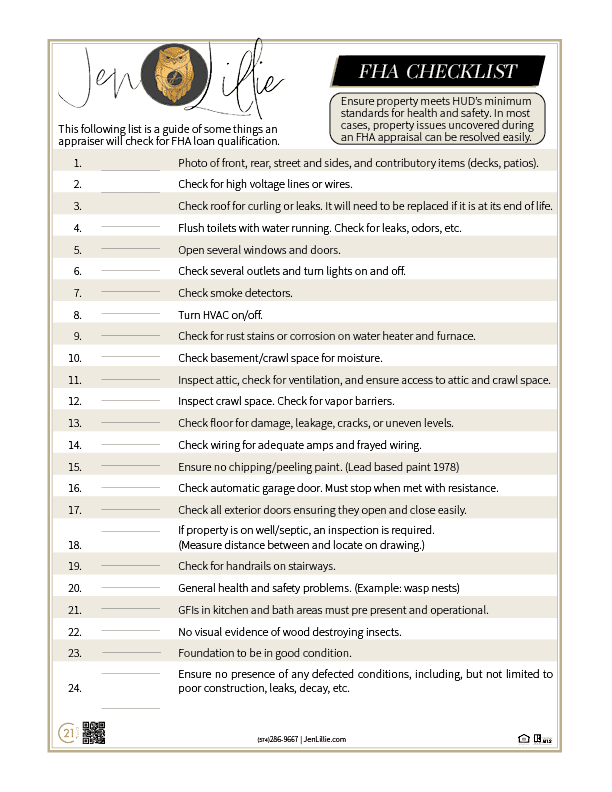 FHA Checklist