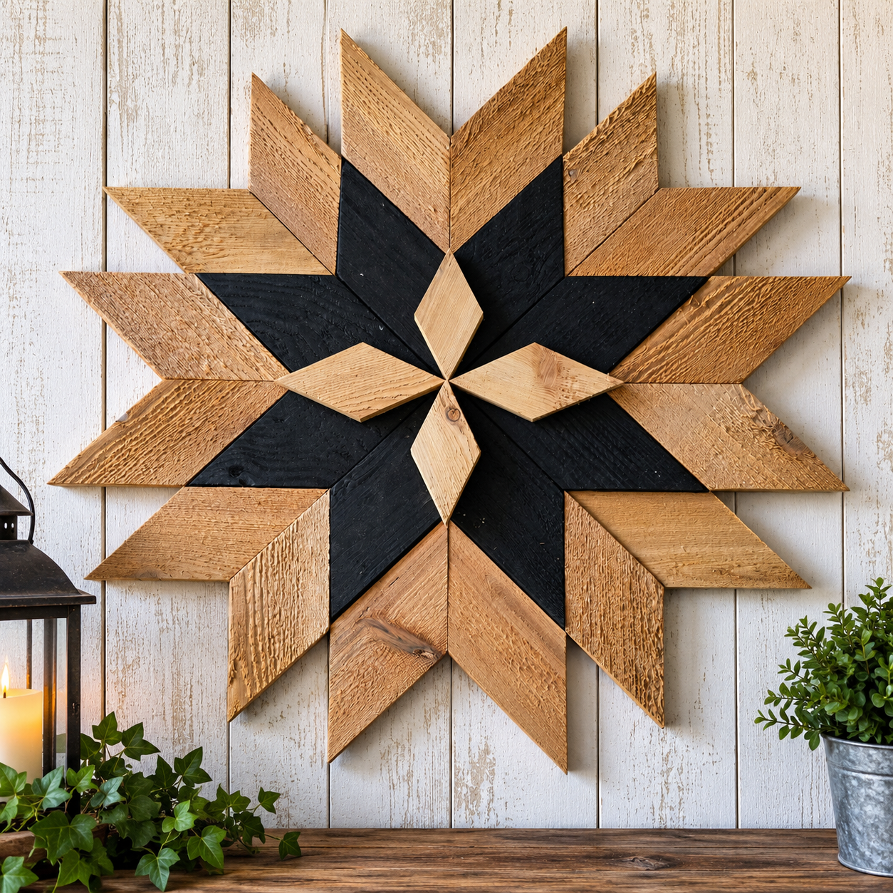 Rustic Compass Barn Quilt