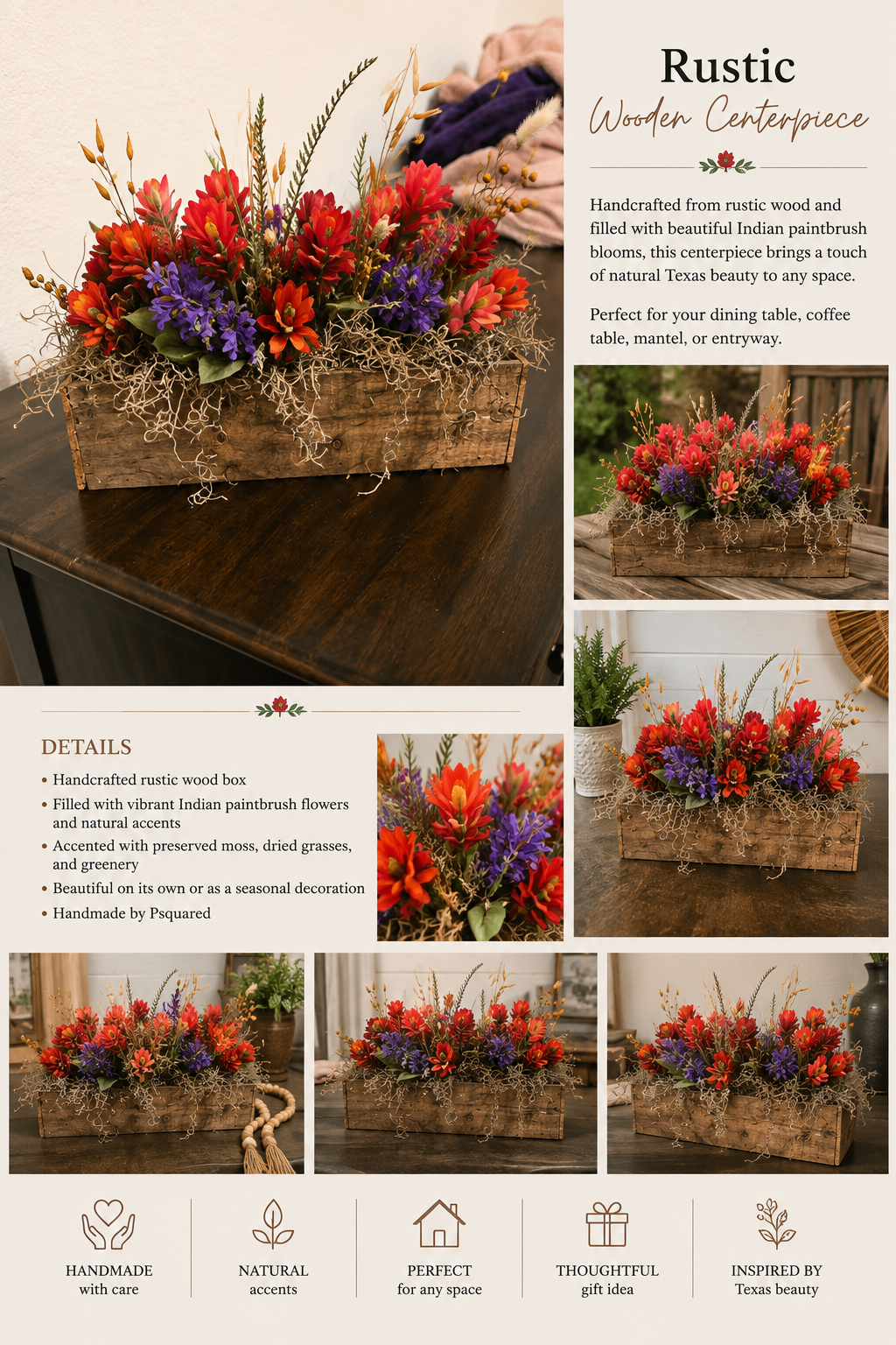 Rustic Wooden centerpiece
