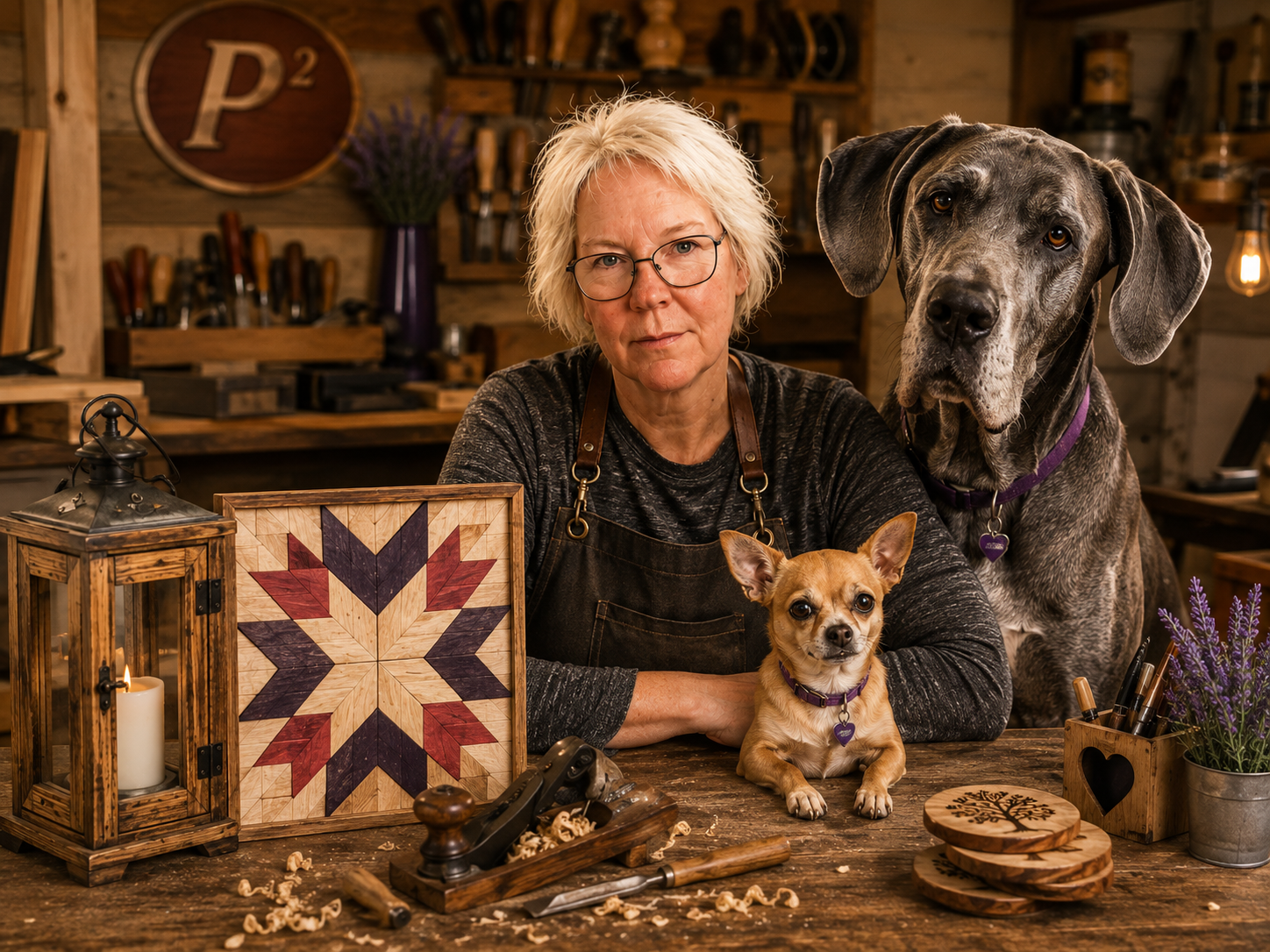 About Psquared | Handcrafted Woodworking. Meet Polly, the maker behind Psquared, creating handcrafted wood décor, farmhouse accents, and custom woodworking with care and attention to detail.