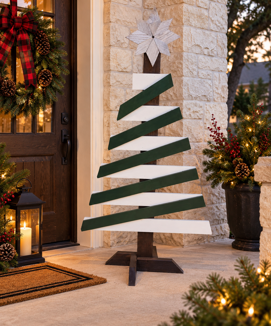 Rustic Evergreen Spiral Tree