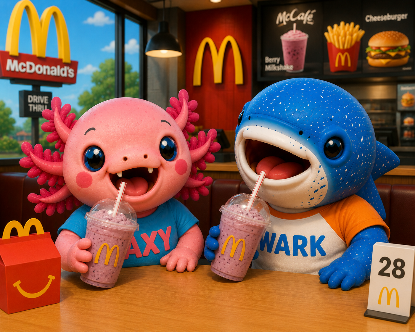 Drinking Grimace Shake
