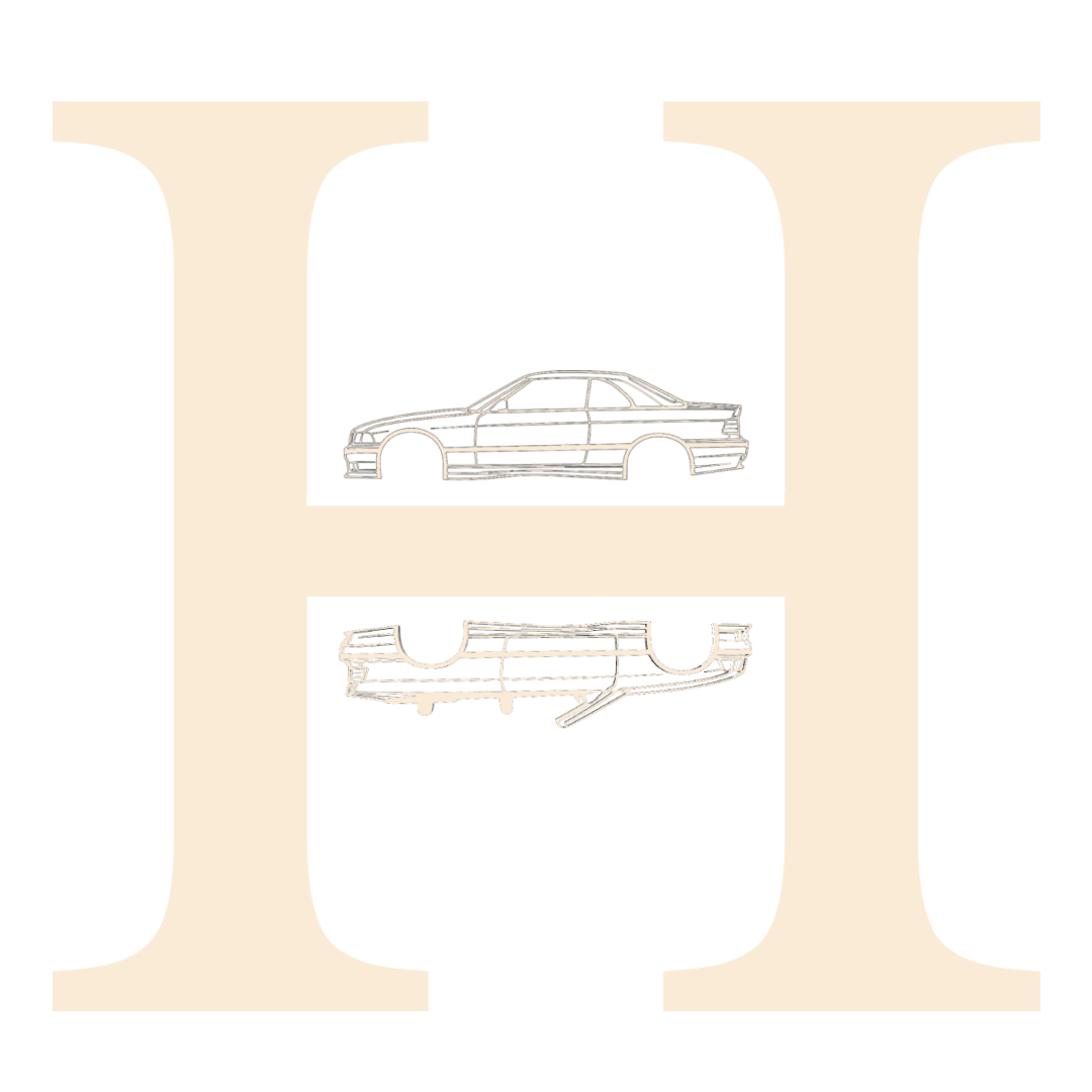 Distorted image of a grayscale car in front of a colorful, pixelated background.