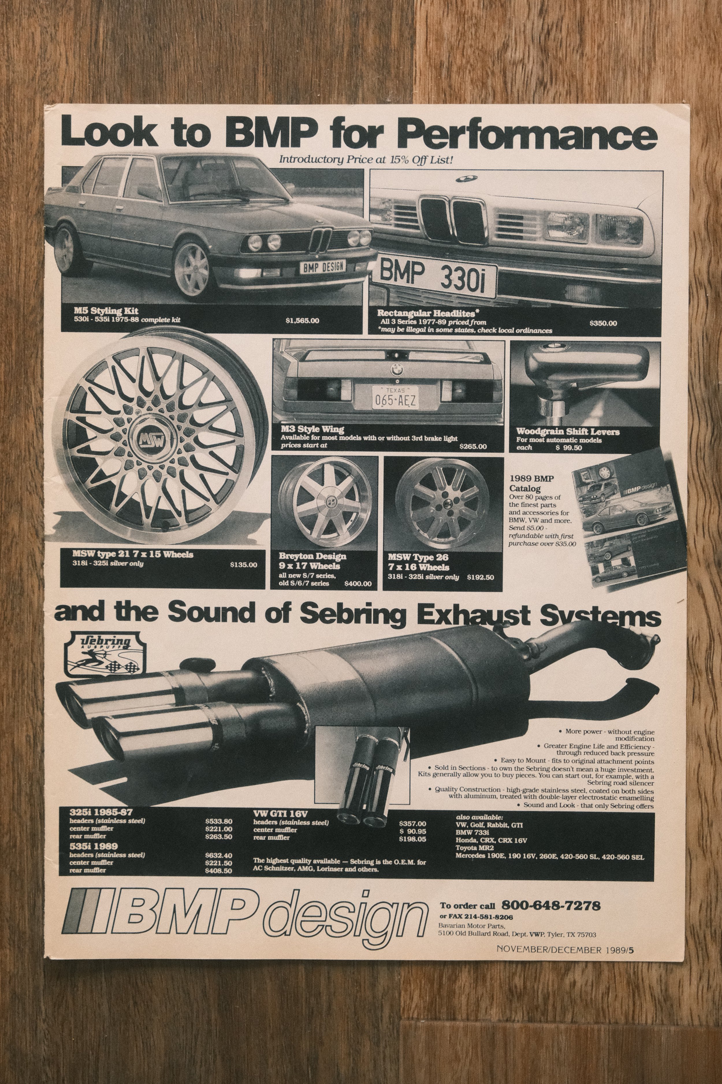 BMW - 'BMP Design Parts' (1-Page)