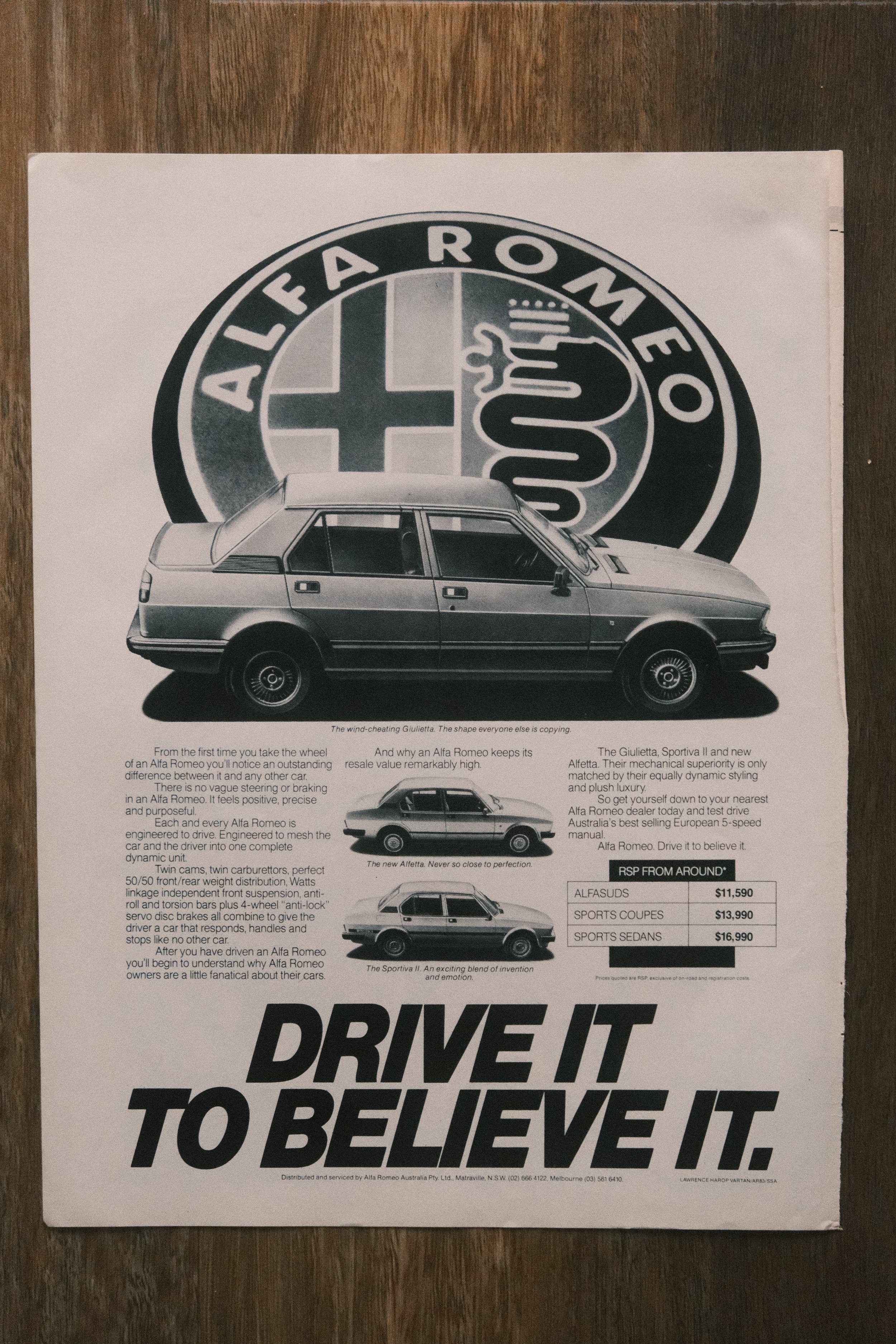 Alfa Romeo - 'Drive It Believe It' (1-Page)