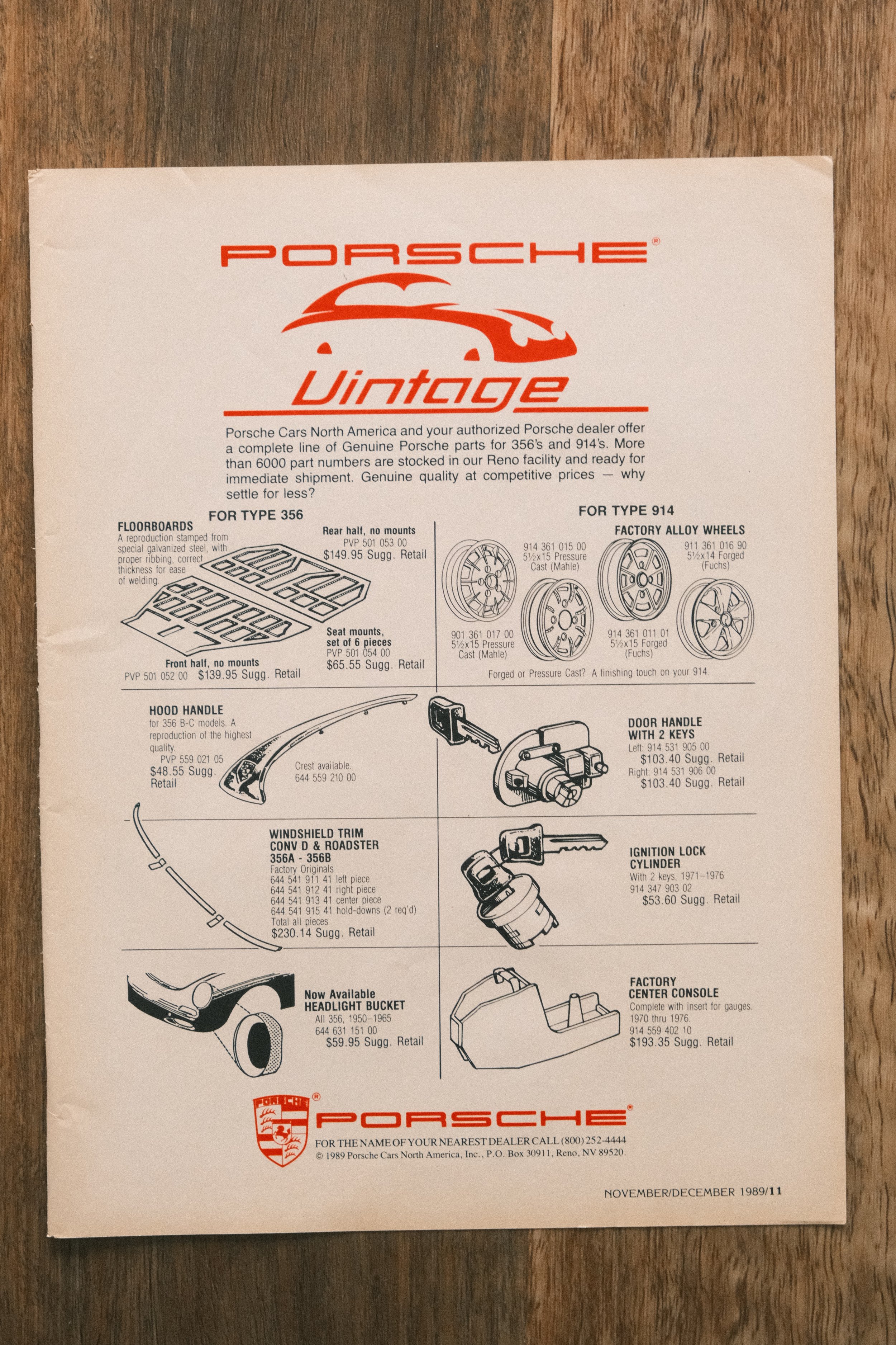 Porsche - 'Parts Vintage' (1-Page)