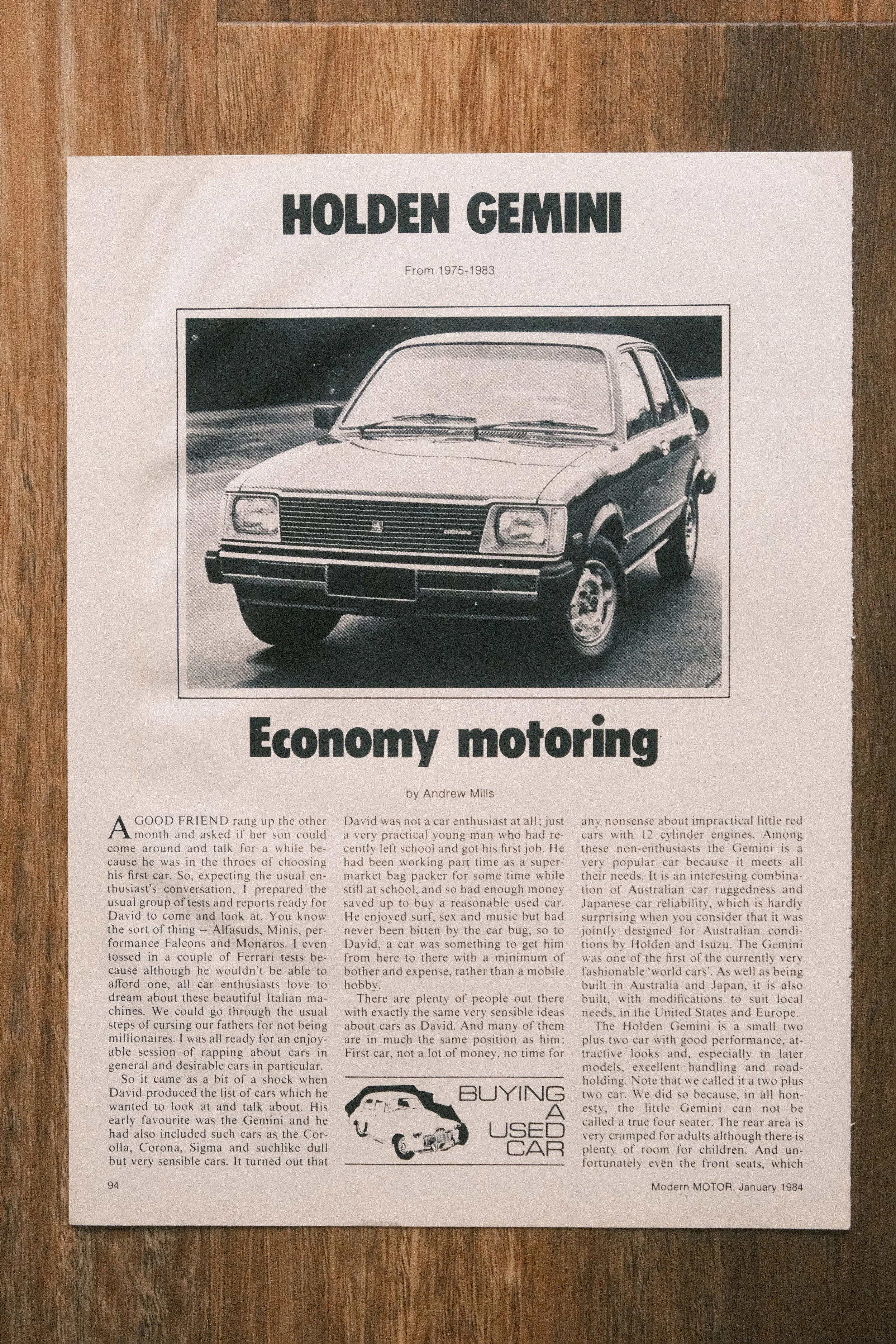 Holden - 'Gemini Economy Motoring' (1-Page)