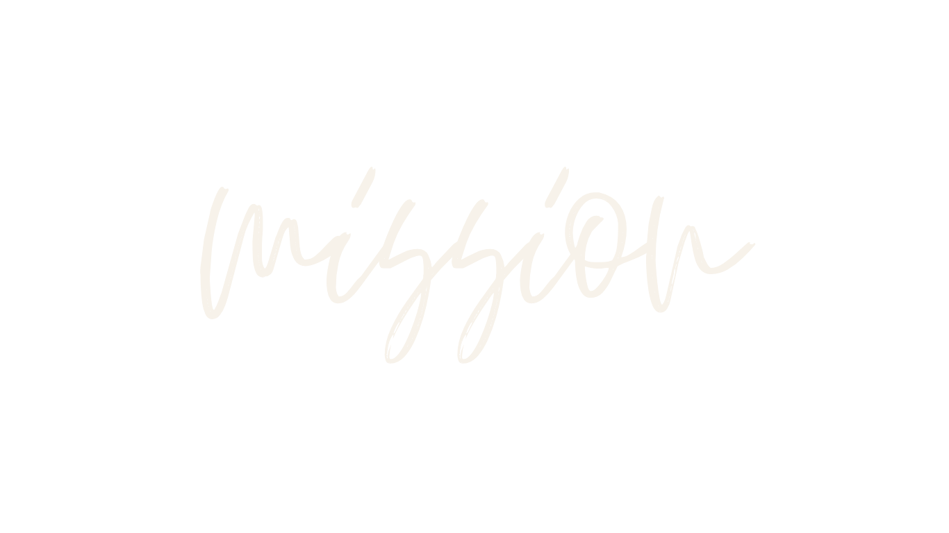 The word 'mission' written in white cursive on a black background.