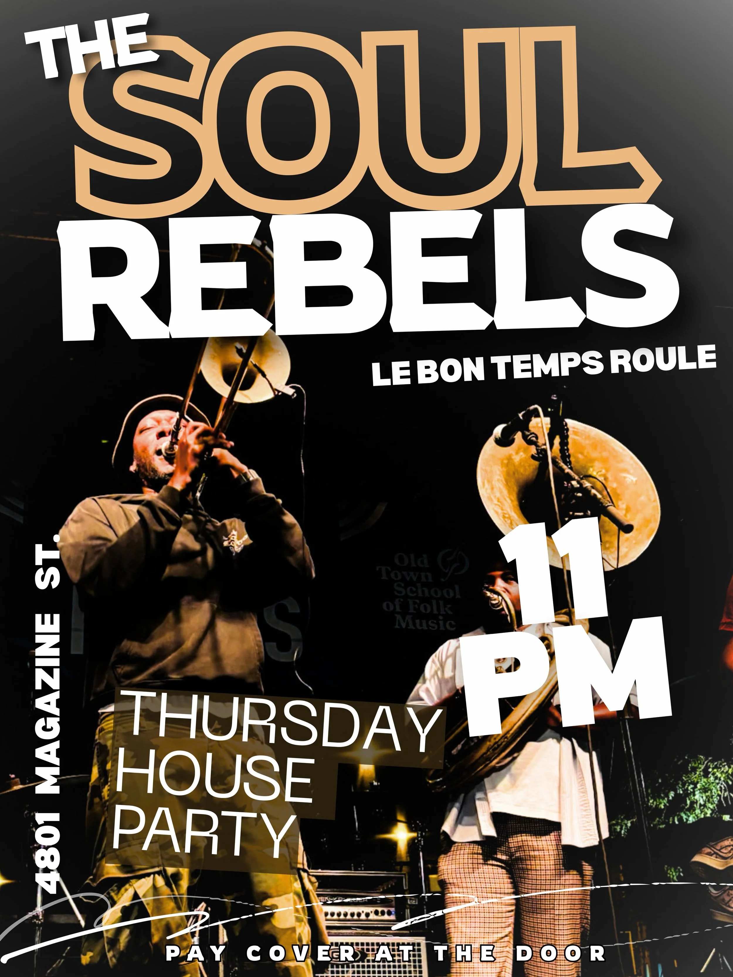 ⚜️ Tomorrow is Thursday&hellip; so you know where to be. 

📍@lebontempsroulenola

📸 @peterbiltmeech 

#TheSoulRebels #NewOrleans #nolaeats #neworleansblogger #LiveMusicNOLA