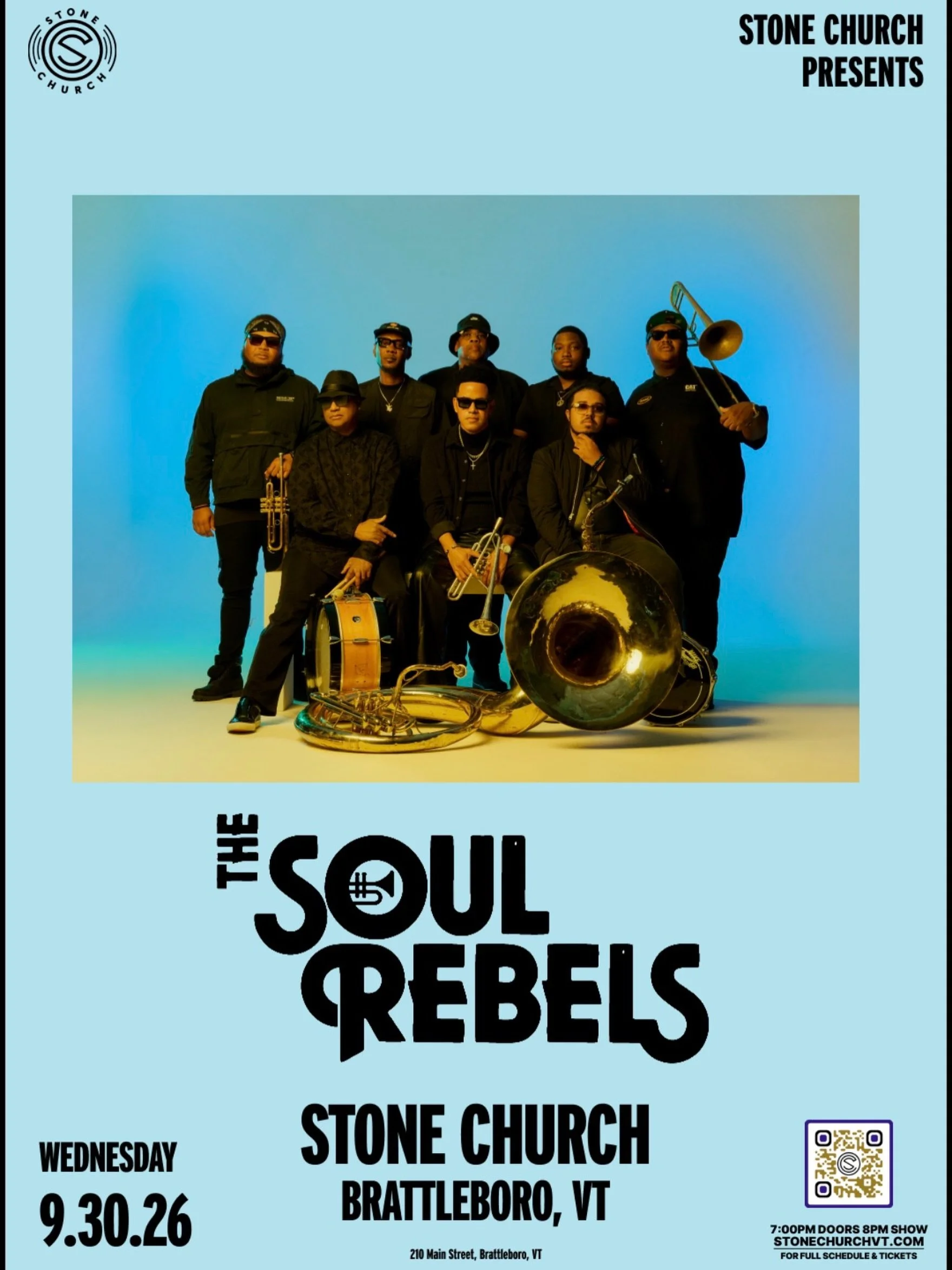 🔥 Tonight at @stonechurchmusicclub 

🎟️ https://tickets.venuepilot.com/e/the-soul-rebels-2026-09-30-stone-church-brattleboro-f601e1

#nola #brassband #livemusic #northeast #livemusicvenue