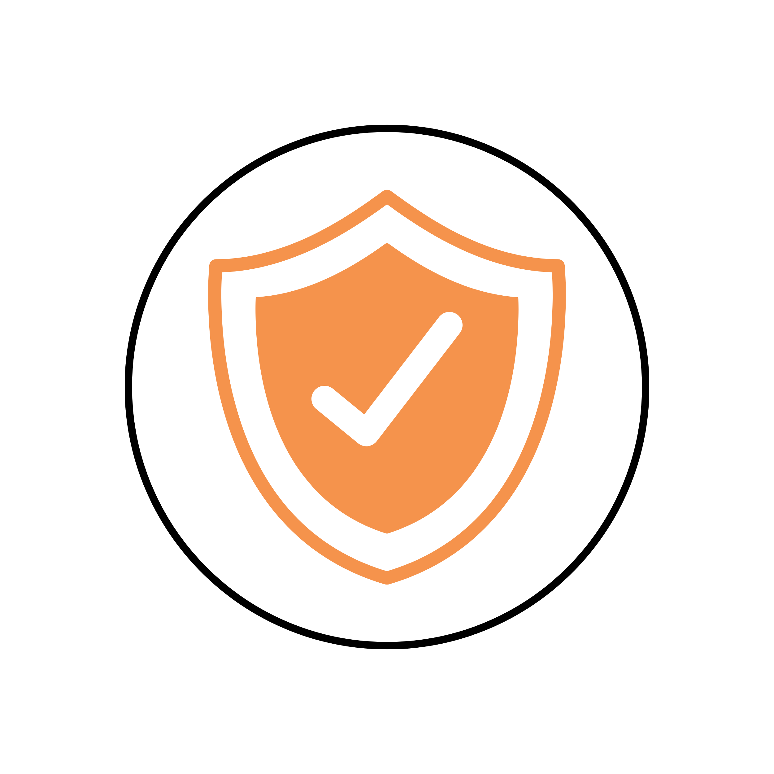 A graphic with a shield emblem and a checkmark icon in the center