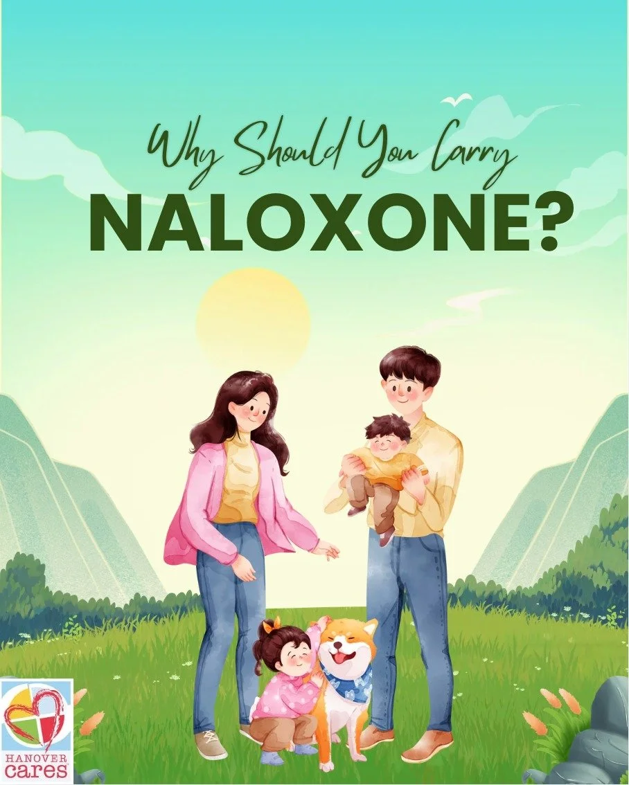 Overdoses can happen to anyone, whether someone is taking a prescription opioid, someone is unknowingly exposed to fentanyl, or even a stranger in an emergency. Carrying naloxone is being prepared to save a life. 

There are many local community reso