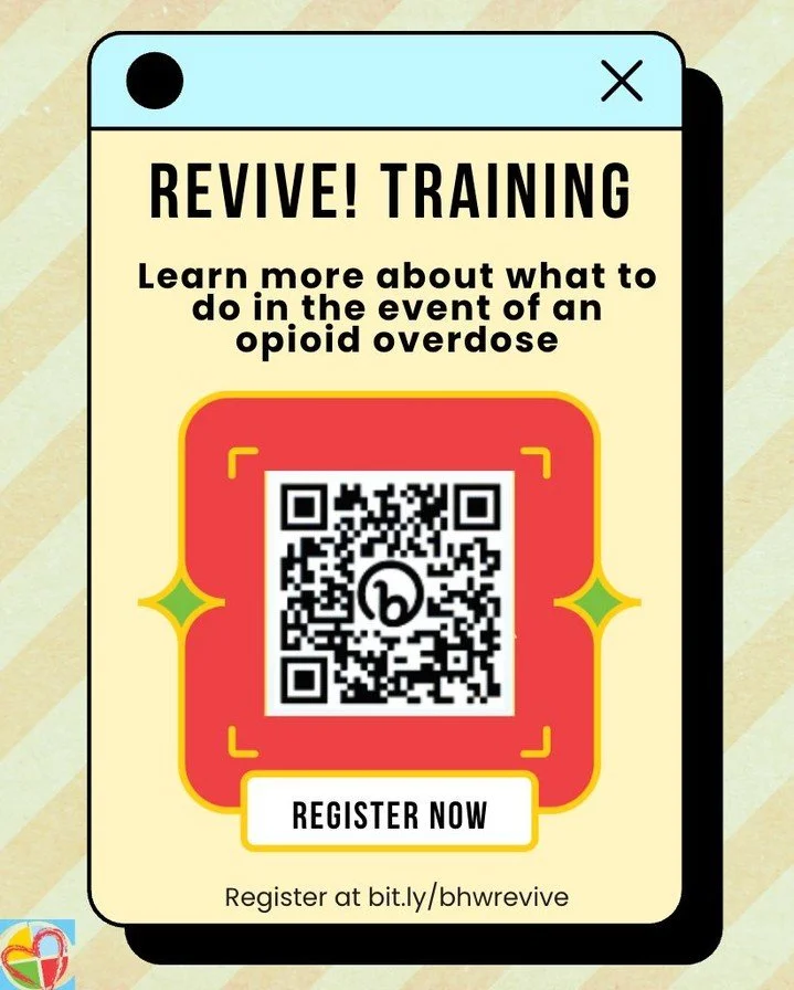 Join a REVIVE! training to learn how to recognize and respond to an opioid overdose, 6-7 PM EST on the fourth Thursday of each month, until October 2026. The next virtual training is TOMORROW, August 27th. Find more information: bit.ly/bhwrevive