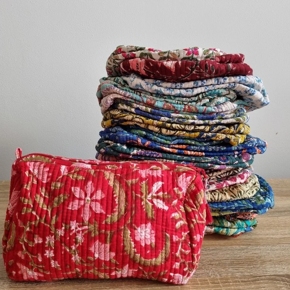 Hand Blocked Cosmetic Bags