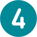 A teal circle with the white number 4 in the center.