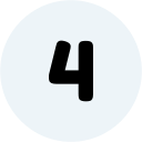 A white background with a black number 4 in the center within a light gray circle.