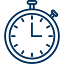 An illustrated stopwatch showing the time as 12:00.
