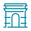 Outline of a large, decorative archway or gateway