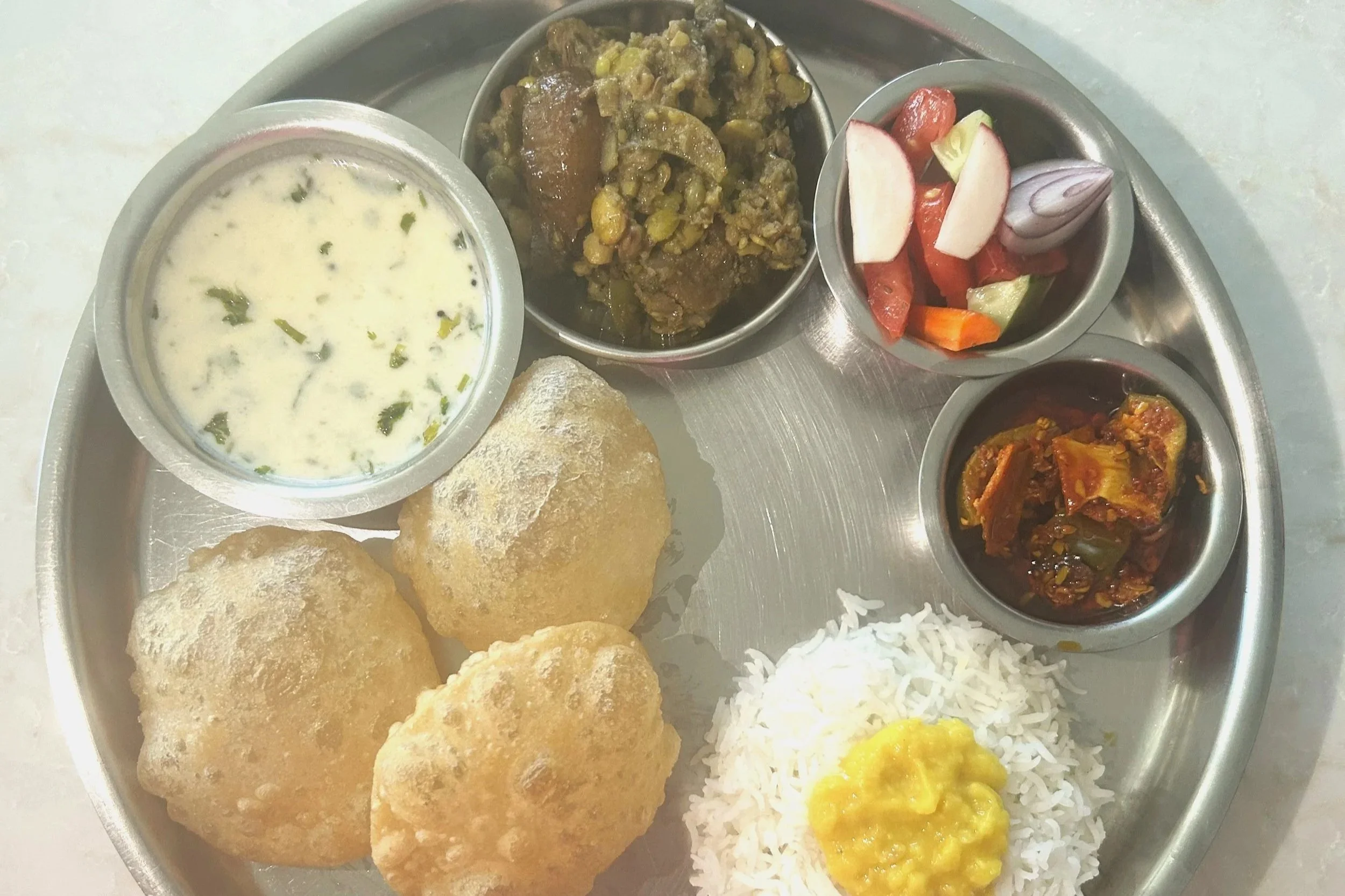 Traditional Thali with Khadi