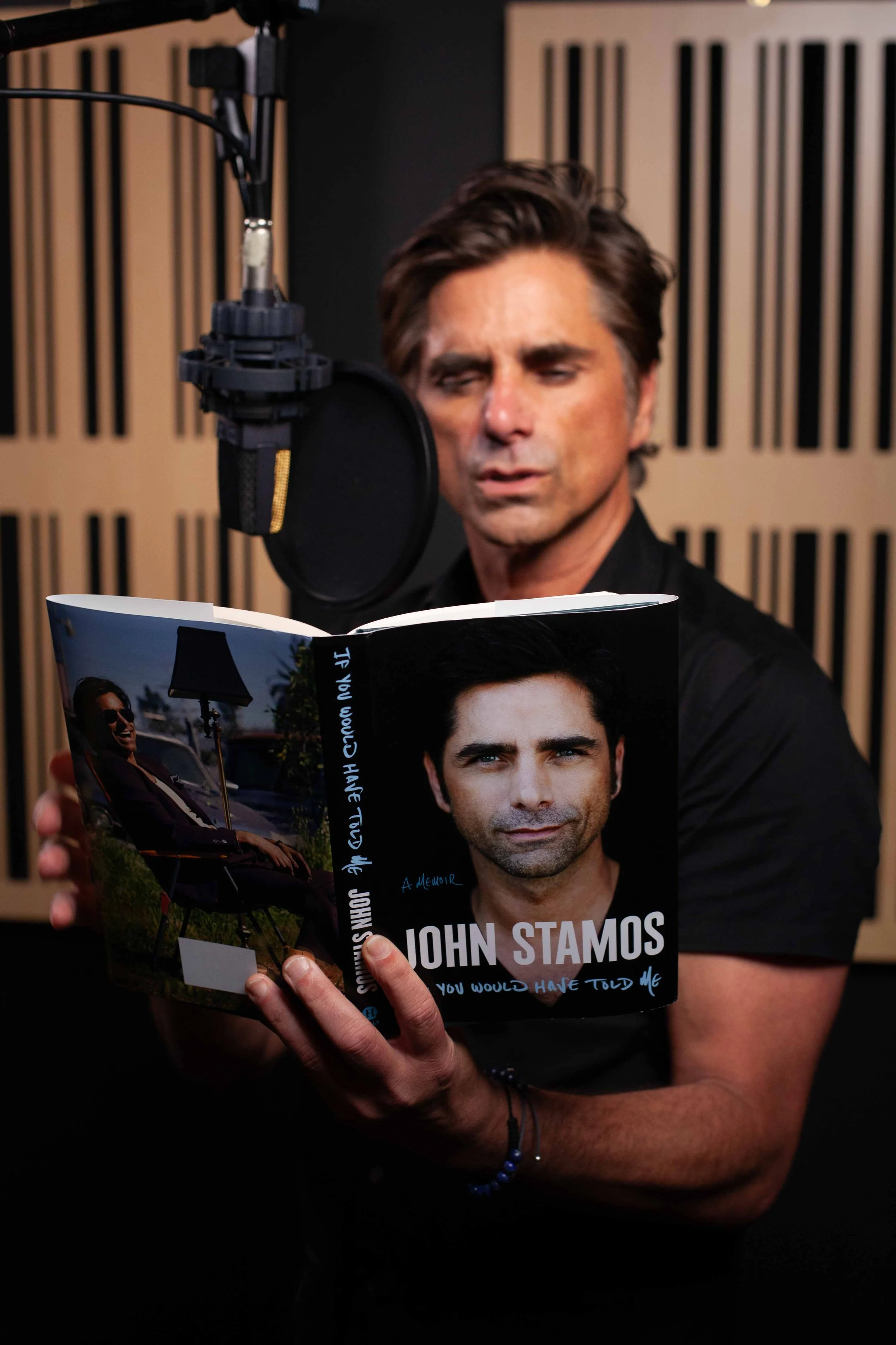 Author John Stamos recording his memoir If You Would Have Told Me 