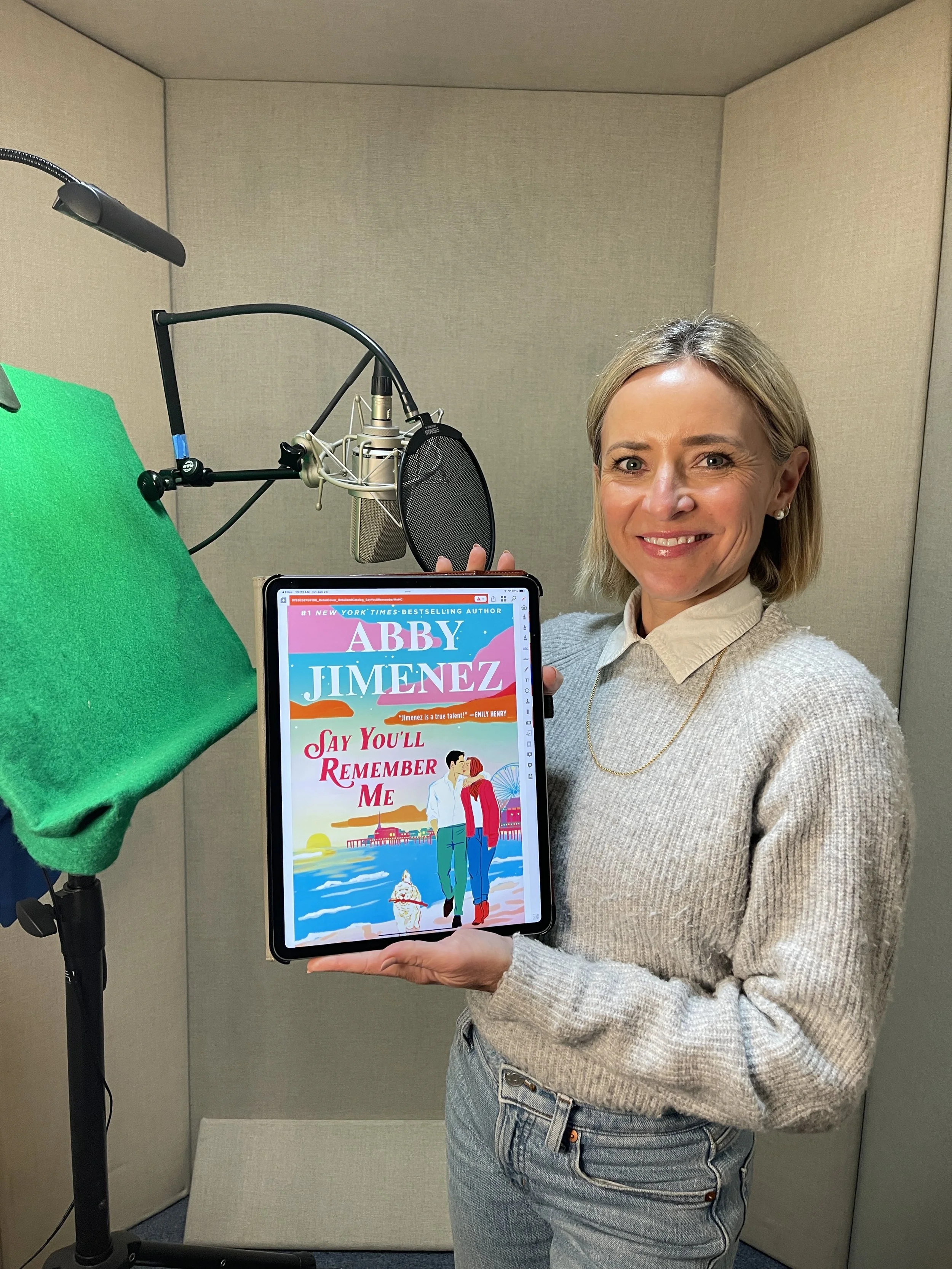 Christine Lakin narrating #1 NY Times Bestselling author Abby Jimenez' romance Say You'll Remember Me