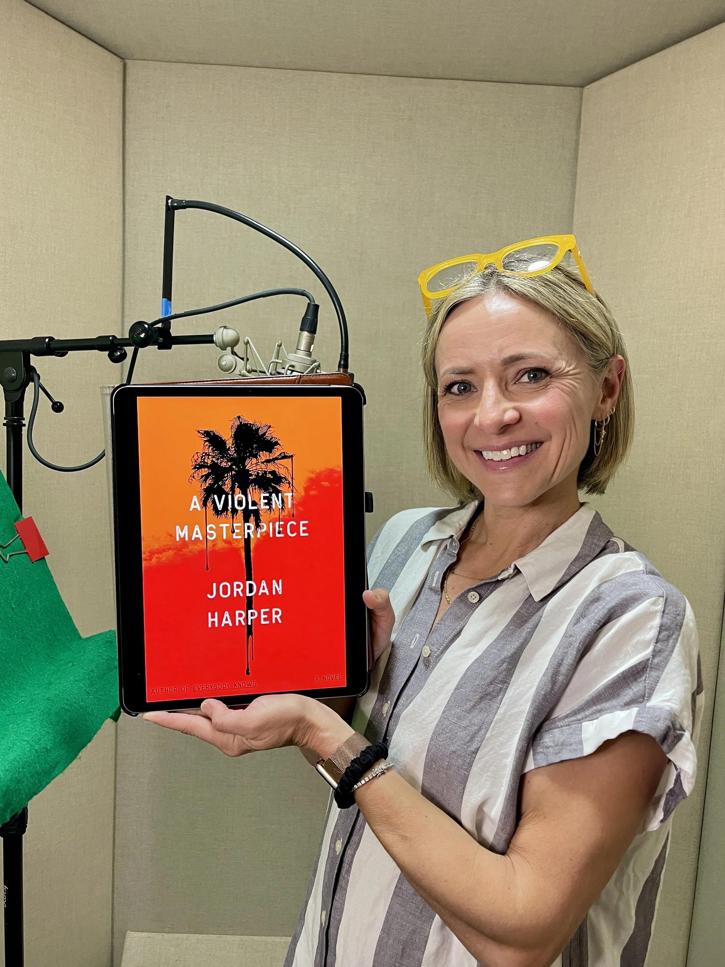 Christine Lakin narrating the serial killer mystery A Violent Masterpiece.