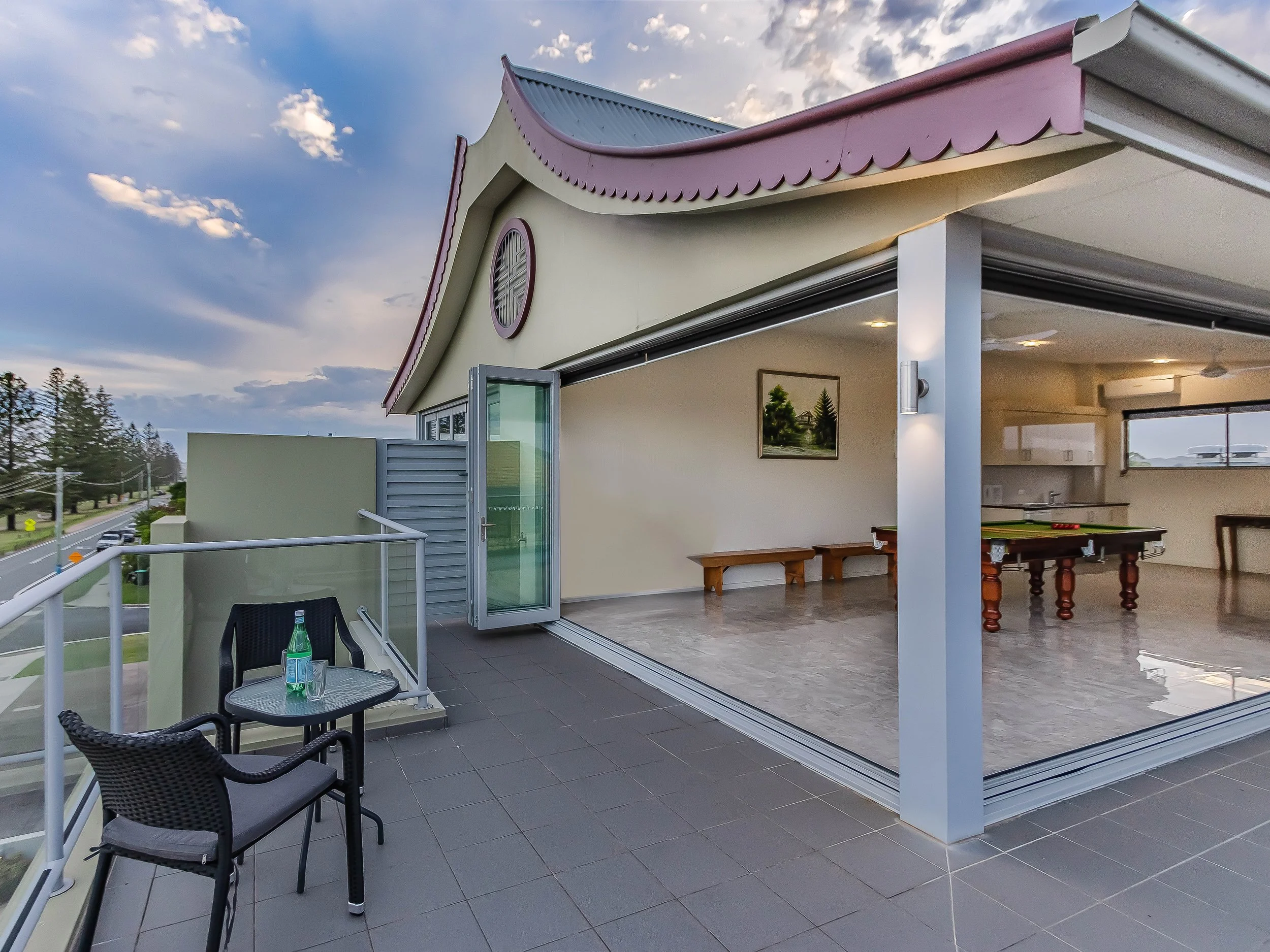 Private rooftop terrace and outdoor entertaining space at MING 3 in Kingscliff.