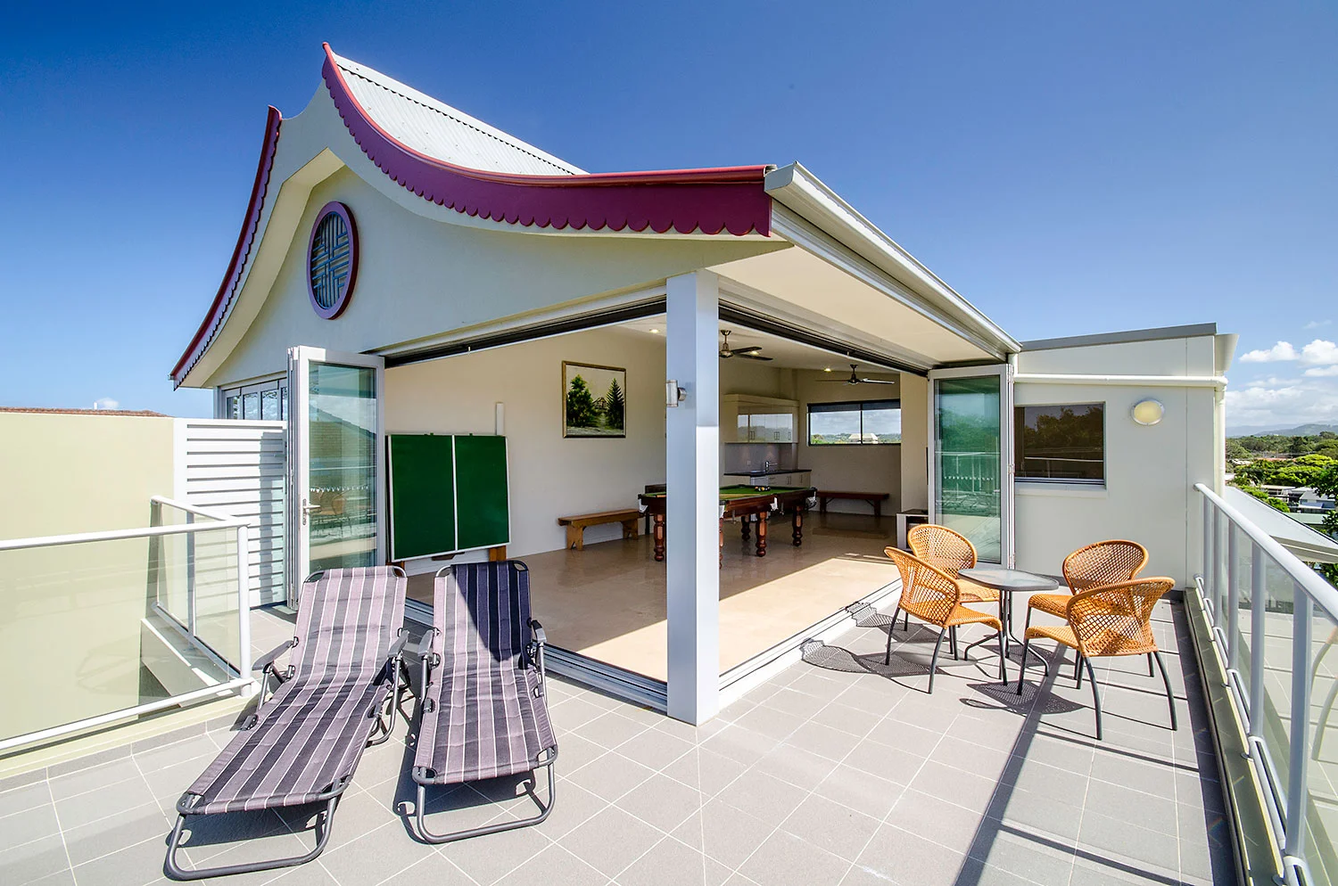 Private rooftop terrace and outdoor entertaining space at MING 3 in Kingscliff.