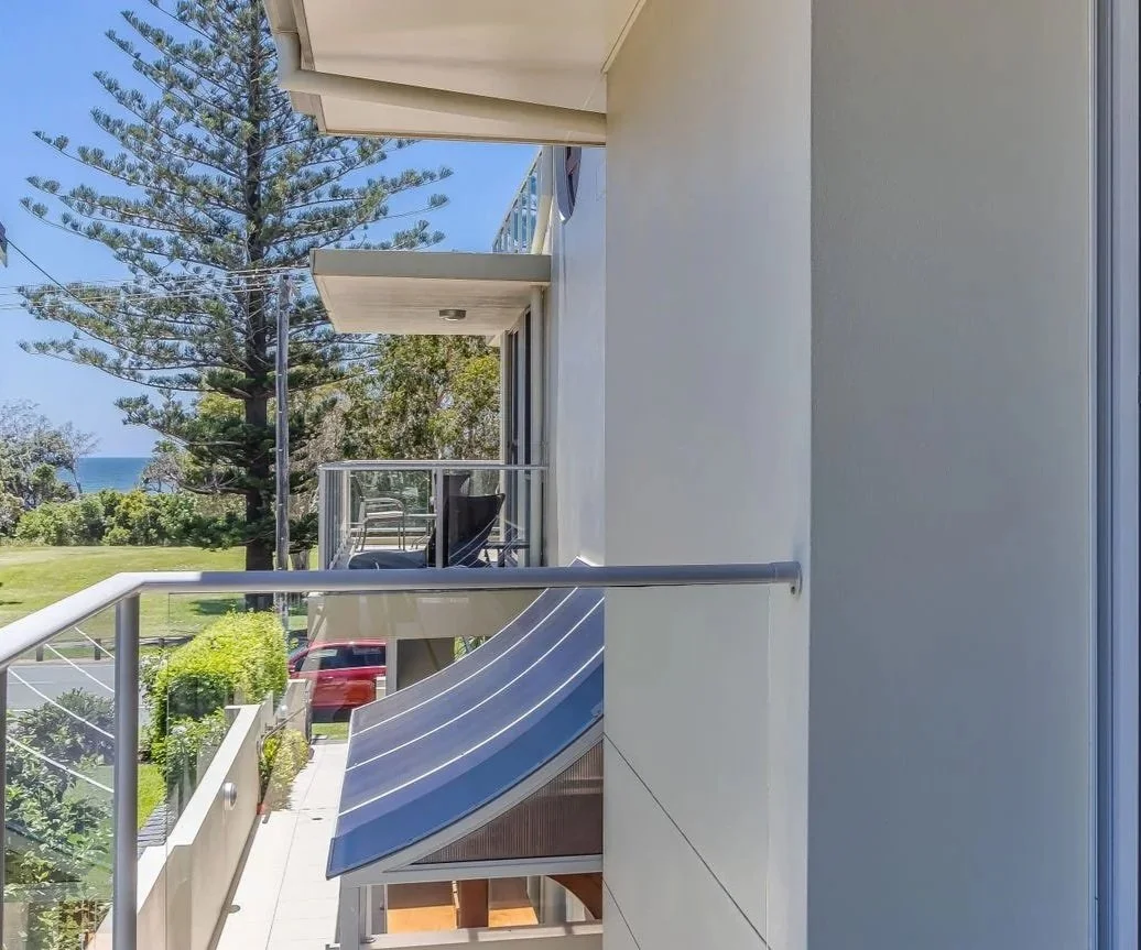View to Kingscliff beach from rear balcony