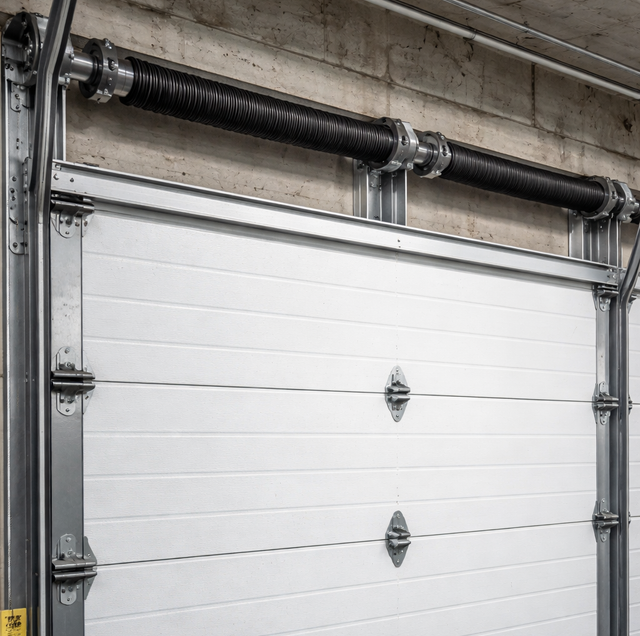 warehouse loading dock door with heavy-duty torsion springs
