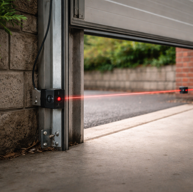 garage door safety sensor wiring with open junction box