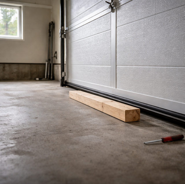 garage door auto-reverse test with block of wood